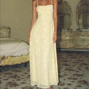 Butter yellow Princess Polly maxi dress